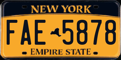 NY license plate FAE5878