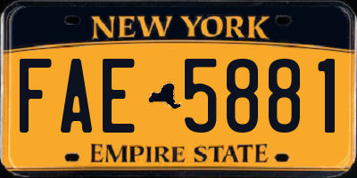 NY license plate FAE5881