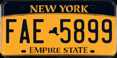 NY license plate FAE5899