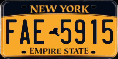 NY license plate FAE5915