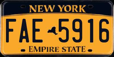 NY license plate FAE5916