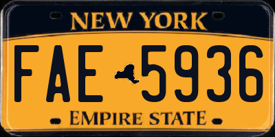 NY license plate FAE5936