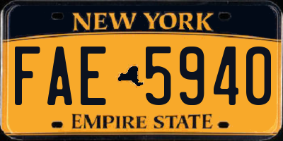 NY license plate FAE5940