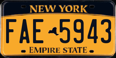 NY license plate FAE5943