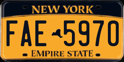 NY license plate FAE5970
