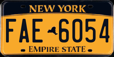 NY license plate FAE6054