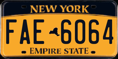 NY license plate FAE6064