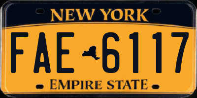 NY license plate FAE6117