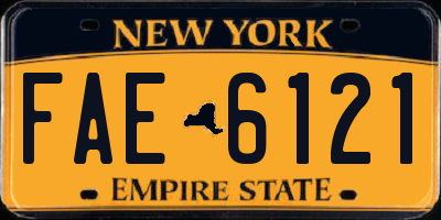 NY license plate FAE6121