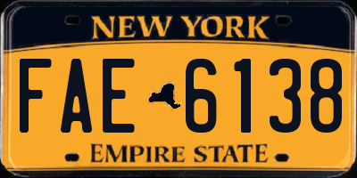 NY license plate FAE6138