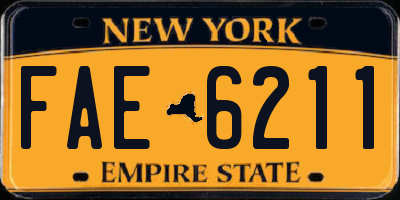 NY license plate FAE6211
