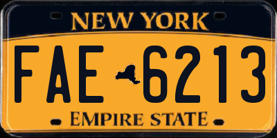 NY license plate FAE6213