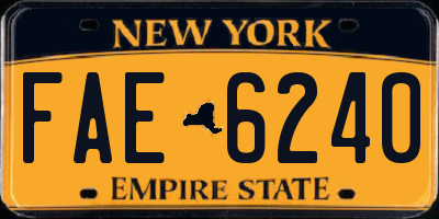 NY license plate FAE6240