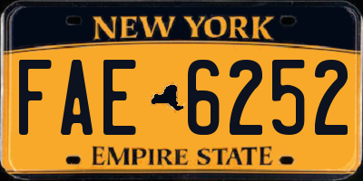 NY license plate FAE6252