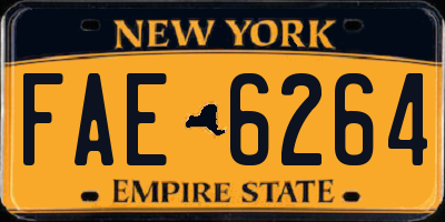 NY license plate FAE6264