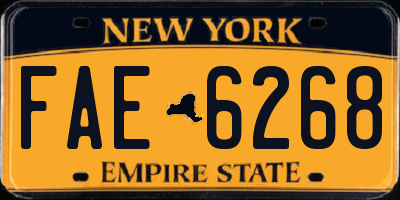 NY license plate FAE6268