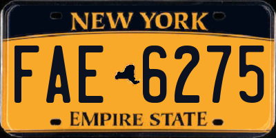 NY license plate FAE6275