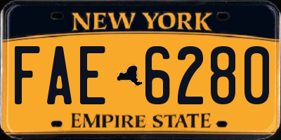NY license plate FAE6280