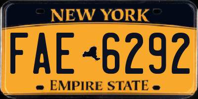 NY license plate FAE6292