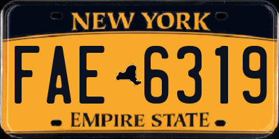 NY license plate FAE6319