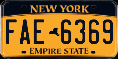 NY license plate FAE6369