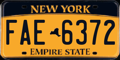 NY license plate FAE6372