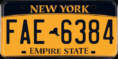 NY license plate FAE6384