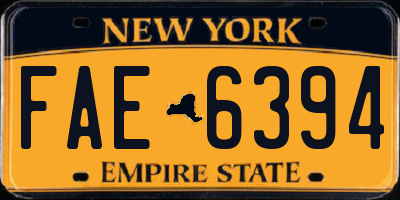 NY license plate FAE6394