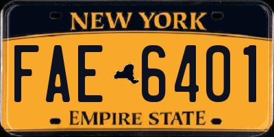 NY license plate FAE6401