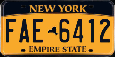 NY license plate FAE6412