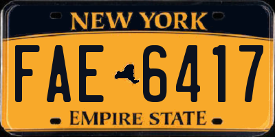 NY license plate FAE6417