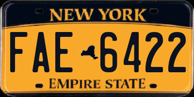NY license plate FAE6422