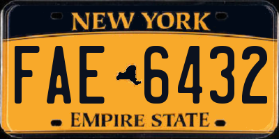 NY license plate FAE6432