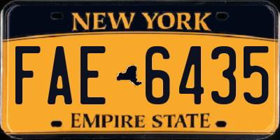 NY license plate FAE6435