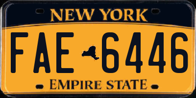 NY license plate FAE6446