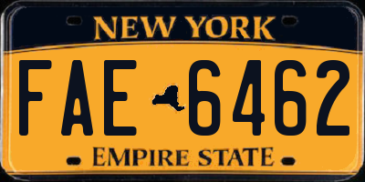NY license plate FAE6462