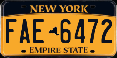 NY license plate FAE6472