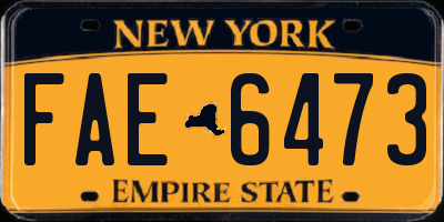 NY license plate FAE6473