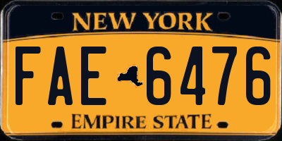 NY license plate FAE6476