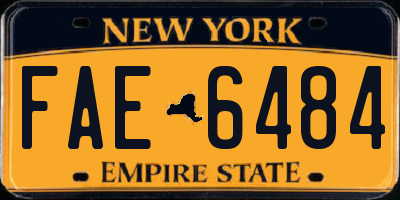 NY license plate FAE6484