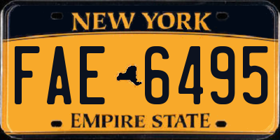 NY license plate FAE6495