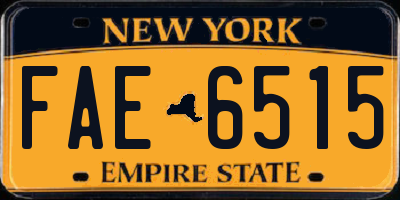 NY license plate FAE6515