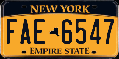 NY license plate FAE6547