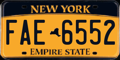 NY license plate FAE6552