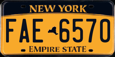NY license plate FAE6570