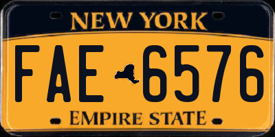 NY license plate FAE6576
