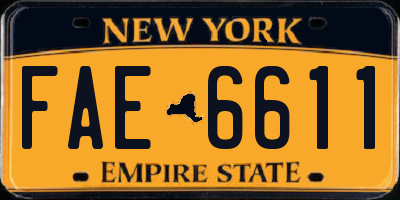 NY license plate FAE6611