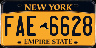 NY license plate FAE6628