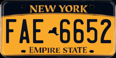 NY license plate FAE6652