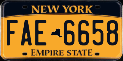 NY license plate FAE6658